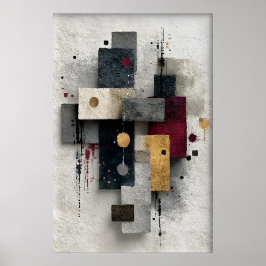 Abstract Minimal Print, Printable Art, Modern Wall ポスター (正面)