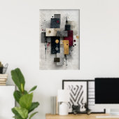 Abstract Minimal Print, Printable Art, Modern Wall ポスター (ホームオフィス)