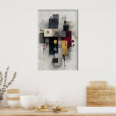 Abstract Minimal Print, Printable Art, Modern Wall ポスター (キッチン)