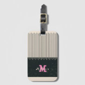 Abstract minimal style sketched trendy Monogram  ラゲッジタグ (正面縦)