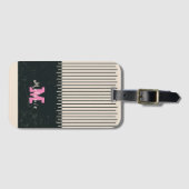 Abstract minimal style sketched trendy Monogram ラゲッジタグ (正面横)