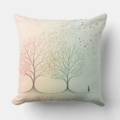 Abstract Minimal Tree of Life Pillow Pastel クッション (正面)