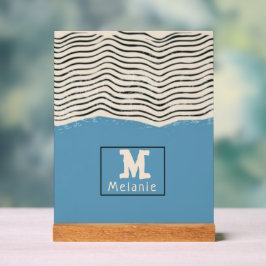 Abstract minimalist artistic lines Monogram アクリルサイン