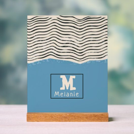 Abstract minimalist artistic lines Monogram アクリルサイン (ニュートラル)