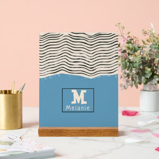 Abstract minimalist artistic lines Monogram アクリルサイン (ウェディング)