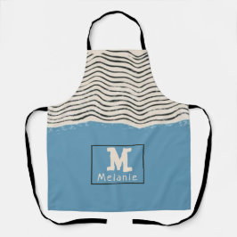 Abstract minimalist artistic lines Monogram エプロン