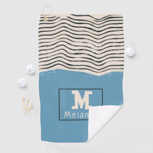 Abstract minimalist artistic lines Monogram ゴルフタオル (インサイチュ)