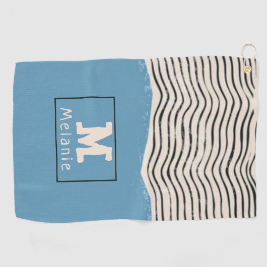 Abstract minimalist artistic lines Monogram ゴルフタオル (横)