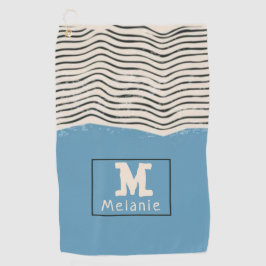 Abstract minimalist artistic lines Monogram ゴルフタオル