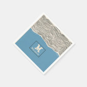 Abstract minimalist artistic lines Monogram スタンダードカクテルナプキン (角)