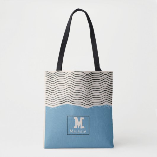 Abstract minimalist artistic lines Monogram トートバッグ (正面)