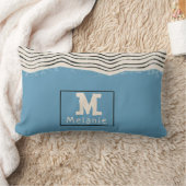 Abstract minimalist artistic lines Monogram ランバークッション (ブランケット)