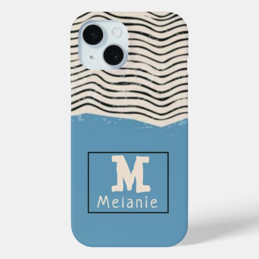 Abstract minimalist artistic lines Monogram Case-Mate iPhoneケース (裏面)