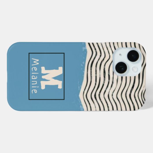 Abstract minimalist artistic lines Monogram Case-Mate iPhoneケース (裏面 (横))