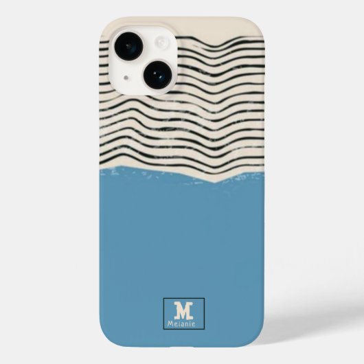 Abstract minimalist artistic lines Monogram Case-Mate iPhoneケース (裏面)