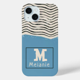 Abstract minimalist artistic lines Monogram iPhone 15ケース