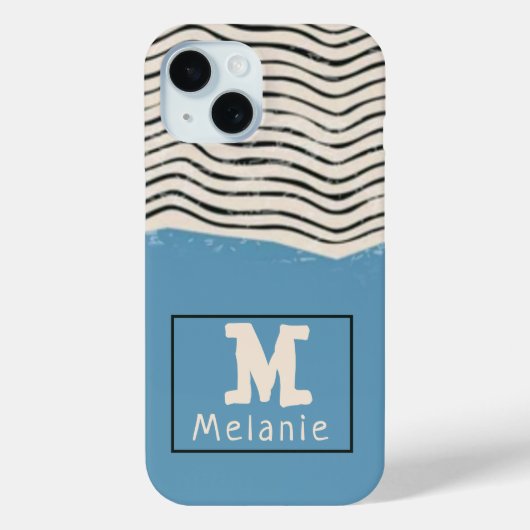 Abstract minimalist artistic lines Monogram Case-Mate iPhoneケース (裏面)