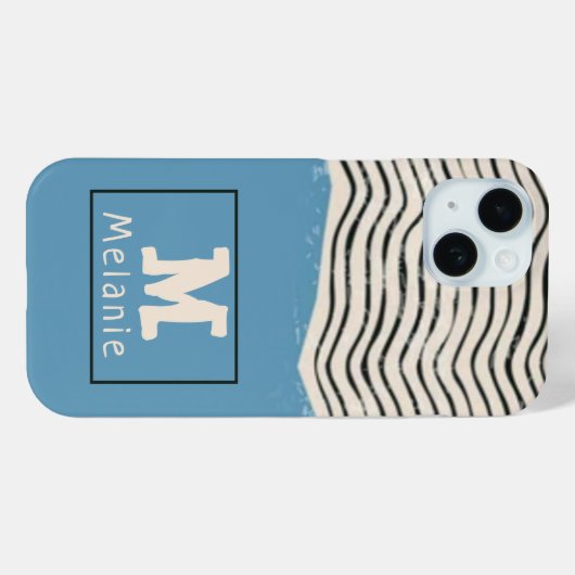 Abstract minimalist artistic lines Monogram Case-Mate iPhoneケース (裏面 (横))