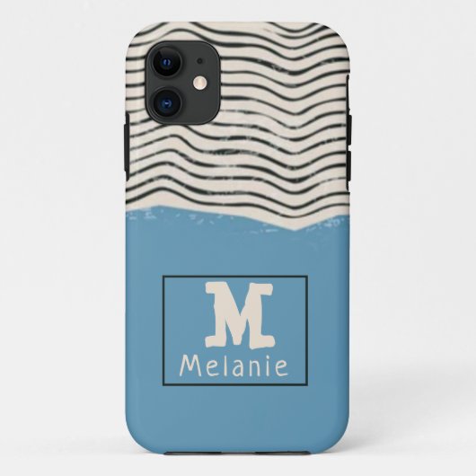 Abstract minimalist artistic lines Monogram Case-Mate iPhoneケース (裏面)