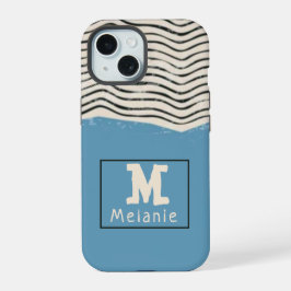 Abstract minimalist artistic lines Monogram iPhone 15ケース