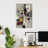 Abstract Minimalist Brushstroke Print, Printable ポスター (ホームオフィス)