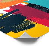 Abstract Minimalist Line Art Print ポスター (角)