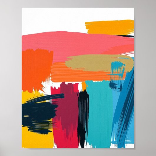 Abstract Minimalist Line Art Print ポスター (正面)