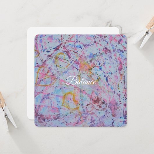 Abstract Mixed Media "Balance" Square  カード (正面/裏面インサイチュ)