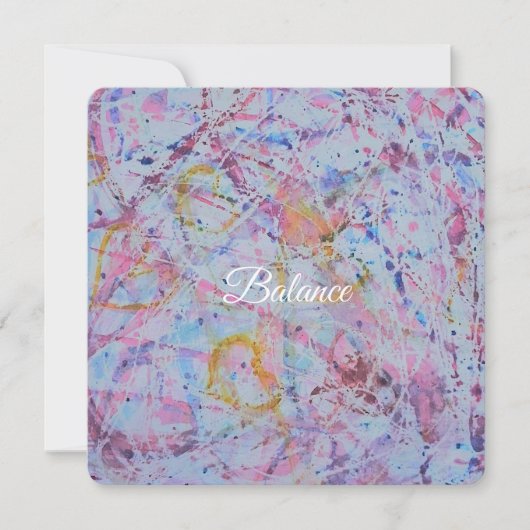 Abstract Mixed Media "Balance" Square  カード (正面)