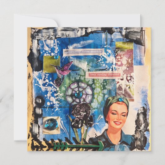 Abstract Mixed Media Collage ノートカード (正面)