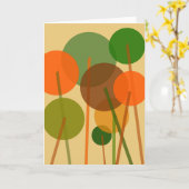 Abstract Modern Art Geometric Floral Pattern カード (黄色い花)