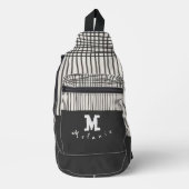Abstract modern art minimal Monogram retro スリングバッグ (正面)