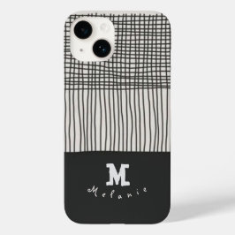 Abstract modern art minimal Monogram retro Case-Mate iPhone 14ケース