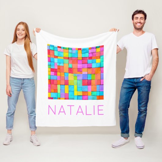 Abstract Modern Art NAME Colorful Fun フリースブランケット (インサイチュ)