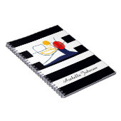 Abstract Modern Art Personalized Name Classic Chic ノートブック (右側)