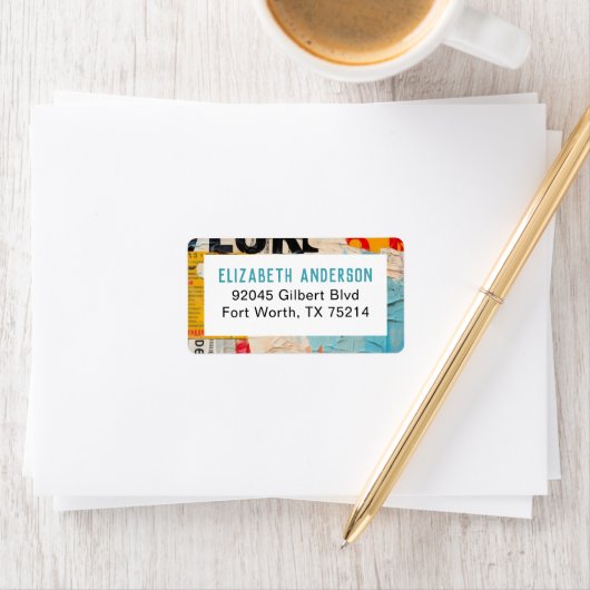 Abstract Modern Artsy Return Address ラベル (インサイチュ)