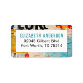 Abstract Modern Artsy Return Address ラベル (正面)