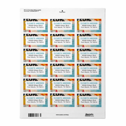 Abstract Modern Artsy Return Address ラベル (フルシート)