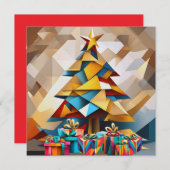 Abstract Modern Christmas Tree Flat Card (正面/裏面)