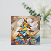Abstract Modern Christmas Tree Flat Card (スタンド正面)