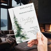  Abstract Modern Christmas Tree Party Invitation シーズンカード