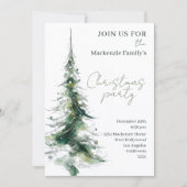  Abstract Modern Christmas Tree Party Invitation シーズンカード (正面)
