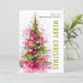Abstract Modern Christmas Tree Photo Personalized シーズンカード (スタンド正面)
