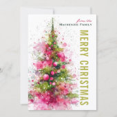 Abstract Modern Christmas Tree Photo Personalized シーズンカード (正面)