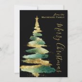 Abstract Modern Christmas Tree Photo Personalized シーズンカード (正面)