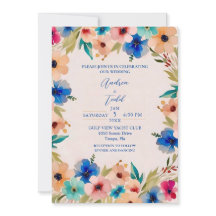 Abstract modern elegant floral watercolor wedding