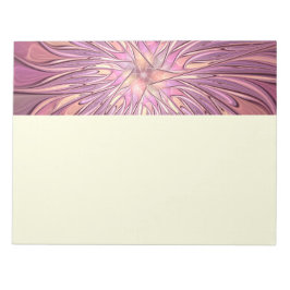 Abstract Modern Floral Fractal Art Berry Colors ノートパッド