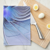 Abstract Modern Fractal Art Lavender Blue キッチンタオル (四つ折り)