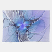 Abstract Modern Fractal Art Lavender Blue キッチンタオル (横)