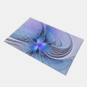 Abstract Modern Fractal Art Lavender Blue ドアマット (アングル)